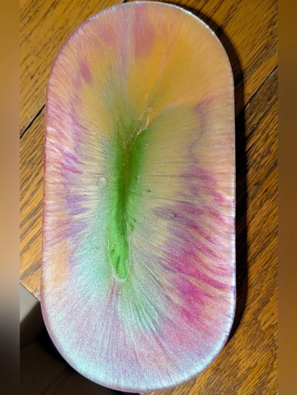 Handmade Iridescent Rainbow Resin Trinket Tray